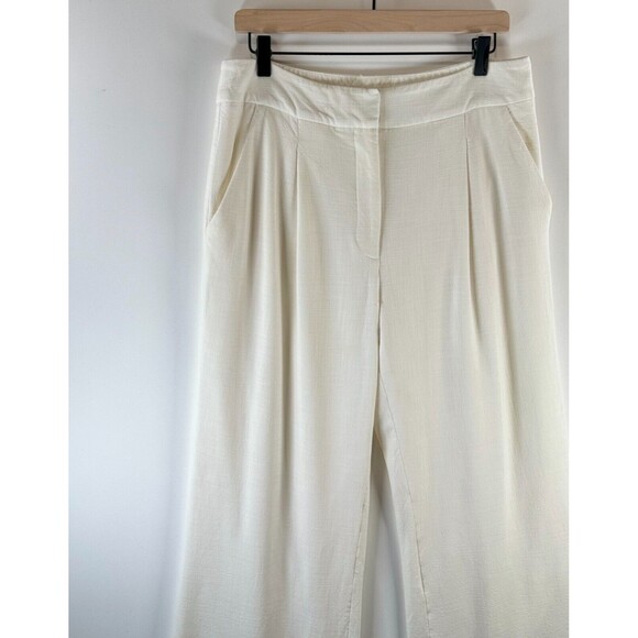 Veronica Beard Womens Pants White Robinne Pleated Crepe Wide Leg Dress Size 10 - Picture 5 of 9